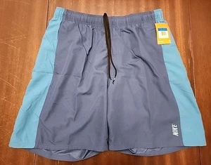 NWT Nike Swim 2007 Silver Tag Blue Nike Spellout Deadstock Mesh Lining Mens XL - Picture 1 of 8