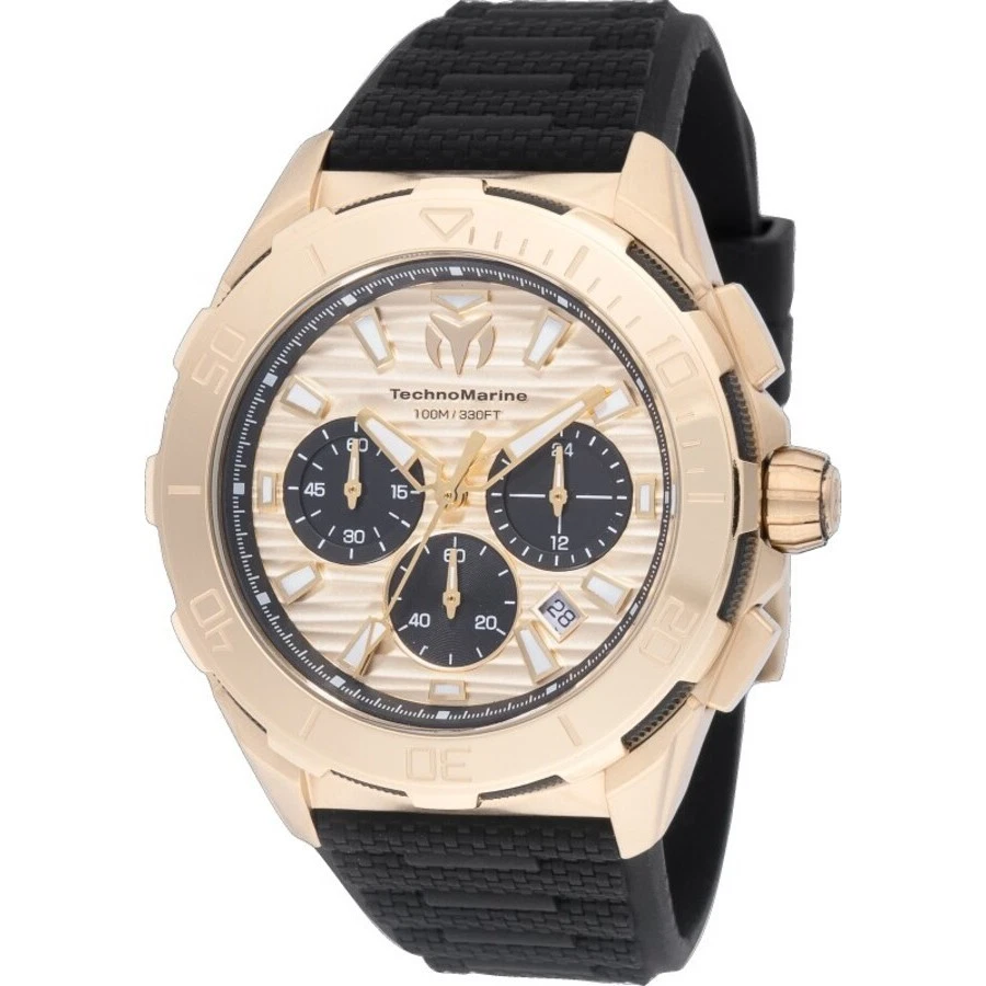 TechnoMarine Seven Seas Chronograph GMT Quartz Gold Dial Men's Watch TM-725023 - Image 1 of 1