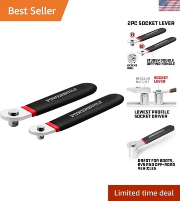 Professional Quality 2-Piece Low Profile Socket Lever Set - 1/4 Inch & 3/8 Inch - Image 1 of 4