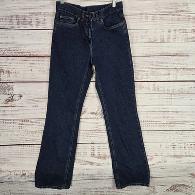 Pantalones de mezclilla vintage informales de esquina para mujer talla 4 elásticos corte bota tiro alto lavado oscuro Foto 1 de 4