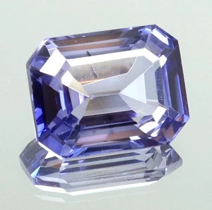 AAA Pietra Preziosa Sciolta Taglio Smeraldo Tanzania Blu Naturale CERTIFICATA 8,25 Ct - Foto 1 di 7