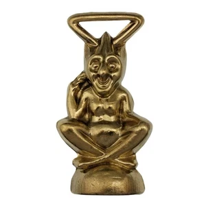 Vintage Lucky PIXIE Charm BRASS Pisky Piskie Pixy Pendant Charm Tamper ref.224 - Picture 1 of 5