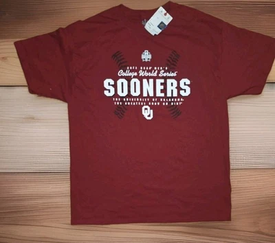 NUEVO CON ETIQUETAS Campeón 2022 NCAA Hombres Serie Mundial Universitaria Oklahoma Sooners Camiseta Talla XL Foto 1 de 4