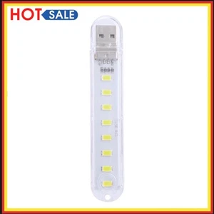 Mini tragbare USB Buch Licht helle Leselampe für PC Laptop (weiß 8LED) - Afbeelding 1 van 10