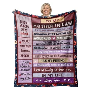 Mother in Law Gifts 60"x50" Blanket from Daughter-in-Law Christmas - Picture 1 of 8