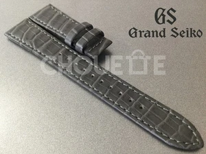 OEM Grand Seiko 44GS SBGW291 / 9S64-00X0 18mm grau Krokodilleder Band Strap - Bild 1 von 8