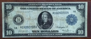 1914 $10 FRN Boston *VERY RARE Burke-Glass Signature* Fr 905 - Picture 1 of 4