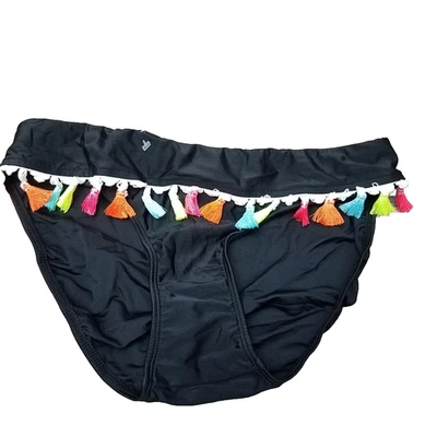 Traje de baño Venus para mujer parte inferior de bikini pompón bikini talla 10 borlas negras Foto 1 de 4