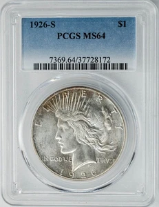 1926-S Dollaro Argento Pace $ MS64 PCGS 950478-3 - Foto 1 di 5