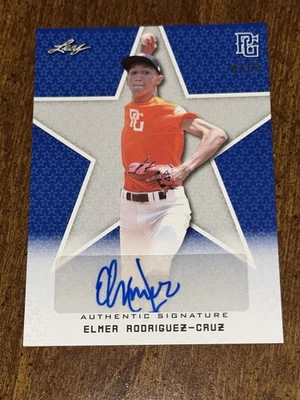 ELMER RODRIGUEZ-CRUZ 2020 LEAF PERFECT GAME BLUE AUTOGRAPH #8/15 RED SOX YANKEES - Image 1 of 3