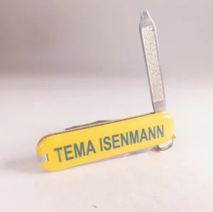 Swiss Army Knife Victorinox Escort 58mm Yellow Pocket Knife TEMA ISENMANN Logo - Picture 1 of 5