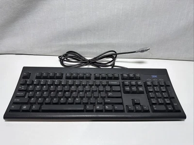 Vintage IBM KB-8923 PS/2 Black Keyboard - Tested & Working! - Image 1 of 4