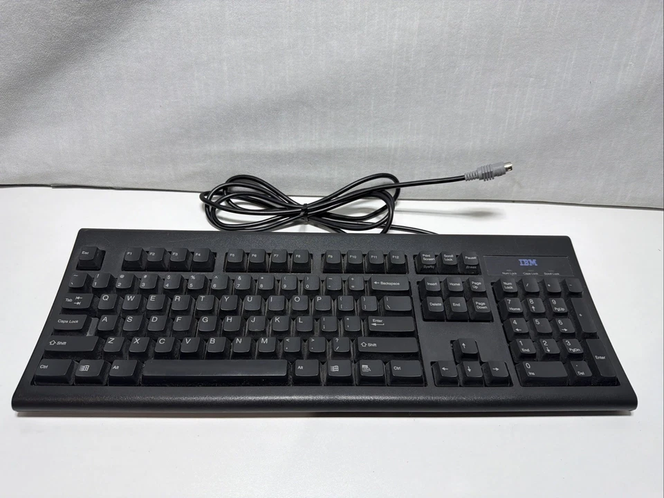 Vintage IBM KB-8923 PS/2 Black Keyboard - Tested & Working! - Image 1 of 4