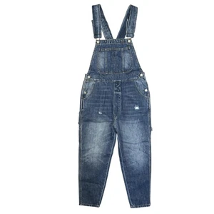 Sandrine Rose x Free People Denim Overalls Womens Small Indigo Blue Distressed - Picture 1 of 24
