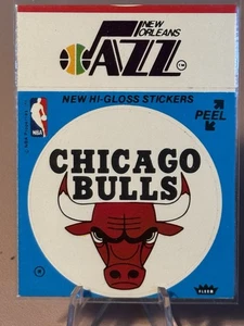 1976-78 Fleer NBA Basketball Team Sticker New Orleans Jazz Chicago Bulls blau - Bild 1 von 2