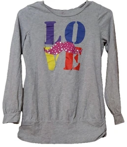 Girls Children's Place Gray Love Long Sleeve Shirt Size XL 14 - Picture 1 of 1