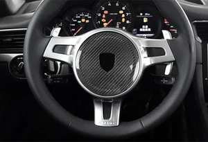 Real Carbon Fiber Steering Center Horn Cover Fits 09-16 911 997 991 987 - Picture 1 of 6