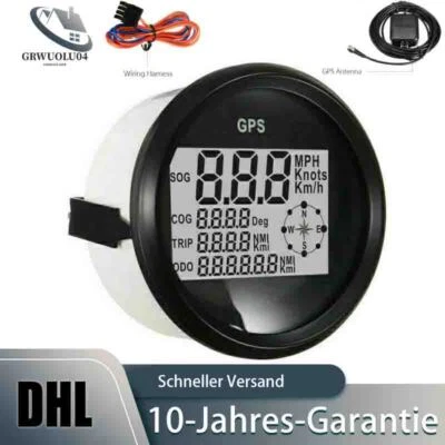 GPS Digital Tachometer Geschwindigkeitsmesser Für Motorrad Boot Yacht 12V/24V - Bild 1 von 4