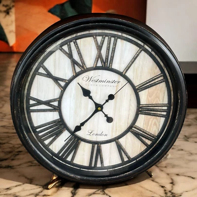 47 cm Vintage Wall Clock Classic Antique Quartz Silent Non-Ticking Home Décor - Image 1 of 4