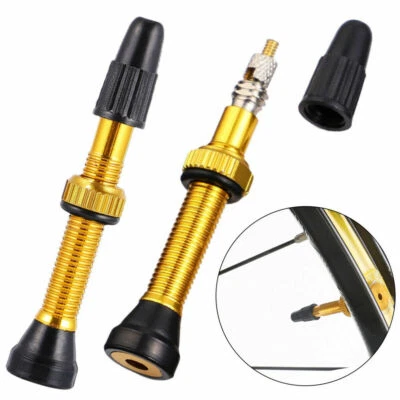 2件装可拆卸无内胎Presta阀芯杆套件40毫米通用适合4色 — 第 1/4 张图片