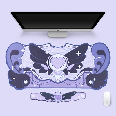 GeekShare Extended Mouse Pad Non-Slip Rubber Wrist Rest Star Wing Dark Purple - Image 1 of 4