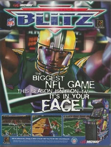 NFL Blitz Video Arcade Game Flyer Midway 1997 Football - Picture 1 of 2