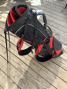 Ogio Mondo 8-Way Divider Golf Stand Bag Black Red 6 Pockets w/ Rain Cover, Strap - Picture 1 of 13