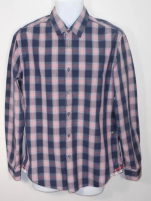 349-M149-8B4 HUGO BOSS GREEN LABEL MULTI COLOR PLAIDS LONG SLEEVES DRESS SHIRT. - Imagem 1 de 4
