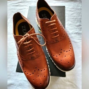 Cole Haan ZeroGrand Wing Oxford British Tan Sz. 8 Shoes Sneaker Loafer - Picture 1 of 15