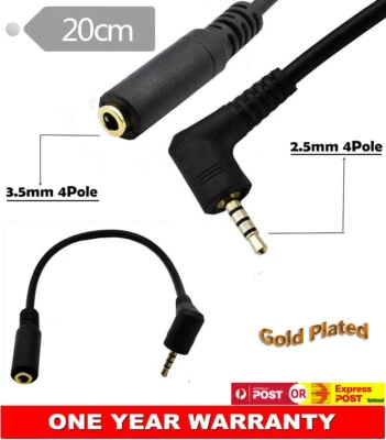 Cable adaptador premium de 2,5 mm macho a 3,5 mm hembra micrófono de audio estéreo 4 polos 3 polos Foto 1 de 4