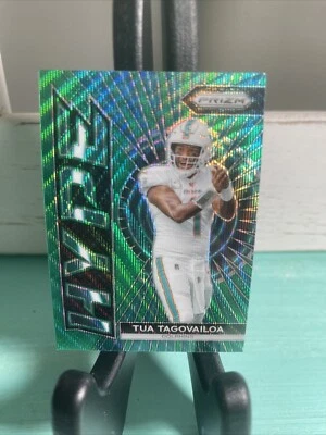 2023 Panini Prizm Tua Tagovailoa Green Wave Prizm Hype Insert #H-1 Dolphins - Image 1 of 2
