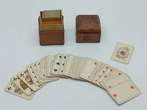 Antique Miniature Playing Cards In Box, Complete - Picture 1 of 13