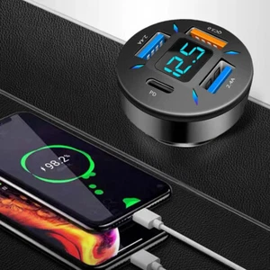 4 Ports USB Car Charger 66W Fast Charge Adapter 3.0 for IPhone Xiaomi Samsung - Picture 1 of 12