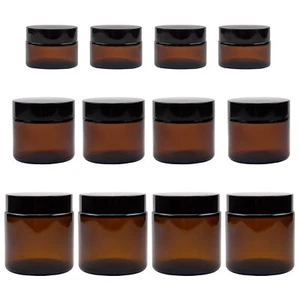 Confezione combinata di barattoli dritti in vetro ambrato da 1, 2 e 4 oz 4 ciascuno, 12 totali - Foto 1 di 10