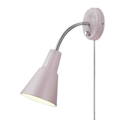 Aplique de pared Globe Electric Sophie 1 luz rosa mate enchufable o cableado Foto 1 de 4