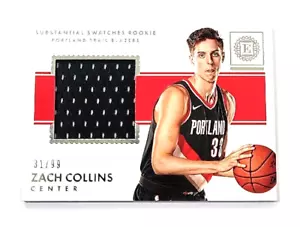 2017-18 Panini Encased Zach Collins Substantial Swatches Rookie /99 #SR-ZCL - Picture 1 of 2