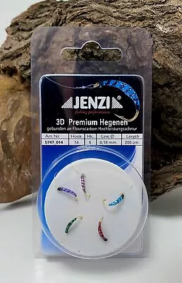 Jenzi 3D Premium Hegenen 0,18mm Gr.14 200cm 5 Haken Felchen Renken Maräne - Bild 1 von 3