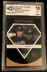 2000 Just Imagine Promos #NNO N. JOHNSON / A. SORIANO Rookie Graded Mint 9 Becke - Picture 1 of 2
