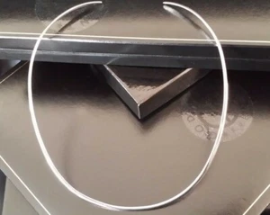 Collana girocollo martellato fatto a mano in vero argento sterling 16" 2 mm NATALE - Foto 1 di 5