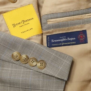HICKEY FREEMAN New York Soft Weightless Blazer Mens 44R Wool Multicolor Checks - Picture 1 of 12