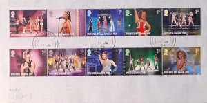 GB 2024 Gedenkset sehr fein gebraucht Spice Girls Briefmarken auf Umschlag - Bild 1 von 3
