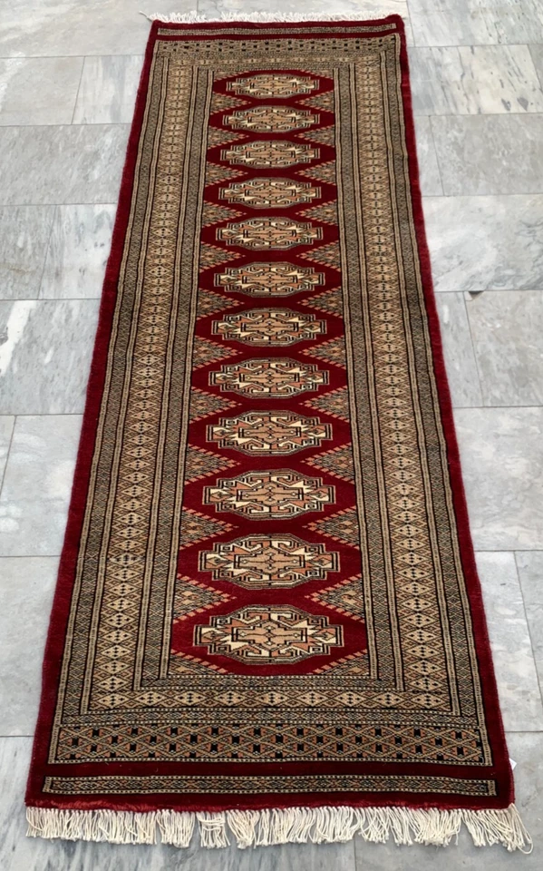 2x7 ft Vintage Afghan Hallway Runner Rug Kitchen Home Decor Runner Area Wool Rug - Image 1 of 4