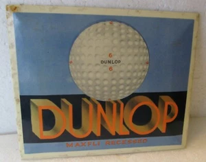 RARE PLASTIC COATED METAL DUNLOP GOLF BALL ADVERTISING SIGN WITH EASEL - Picture 1 of 8