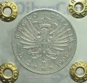 Vittorio Emanuele III, 2 Lire Adler Heraldik 1904 - R2 - Gutachten qSPL / SPL - Bild 1 von 3