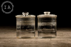 Set Of Two Vintage Barbershop Instrument Jars - Picture 1 of 4