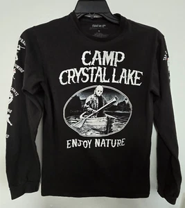 Friday the 13th Jason camp crystal lake men’s black long sleeve shirt Small - Picture 1 of 9