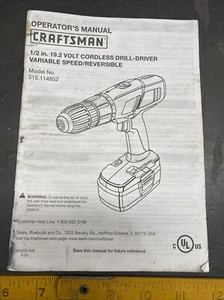 Taladro Craftsman C3 19,2 V 1/2"" 315.114852 propietario manual - Imagen 1 de 2