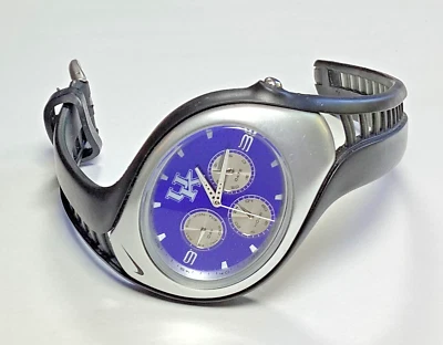 Reloj de fútbol americano NIKE University of Kentucky azul plata negro batería nueva Foto 1 de 4