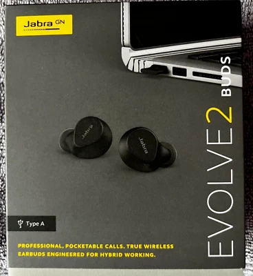 Jabra Evolve 2 True Wireless Earbuds in-Ear Bluetooth Active Noise Cancellation - Image 1 of 4