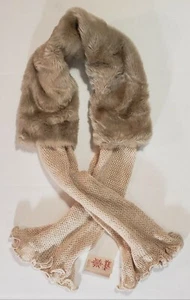 New Nardi & Tagliaferri Scarf Brown Wool Blend Ruffled Italy. 70" - Picture 1 of 8